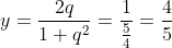 y=\frac{2q}{1+q^{2}}=\frac{1}{\frac{5}{4}}=\frac{4}{5}
